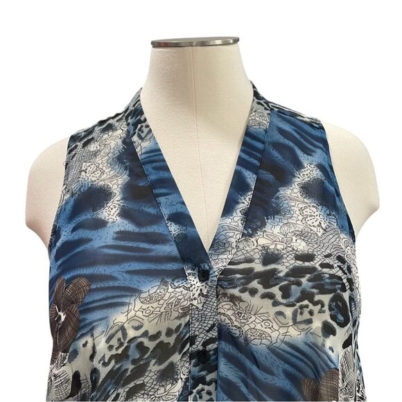 Jaipur XL Sleeveless Boho Top Animal Asymmetric Lightweight Festival Summer - Picture 9 of 9